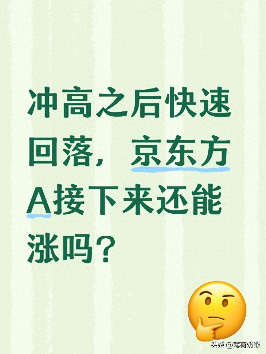 京东方A面板龙头投资分析_京东方a股票走势分析_京东方A冲高回落原因